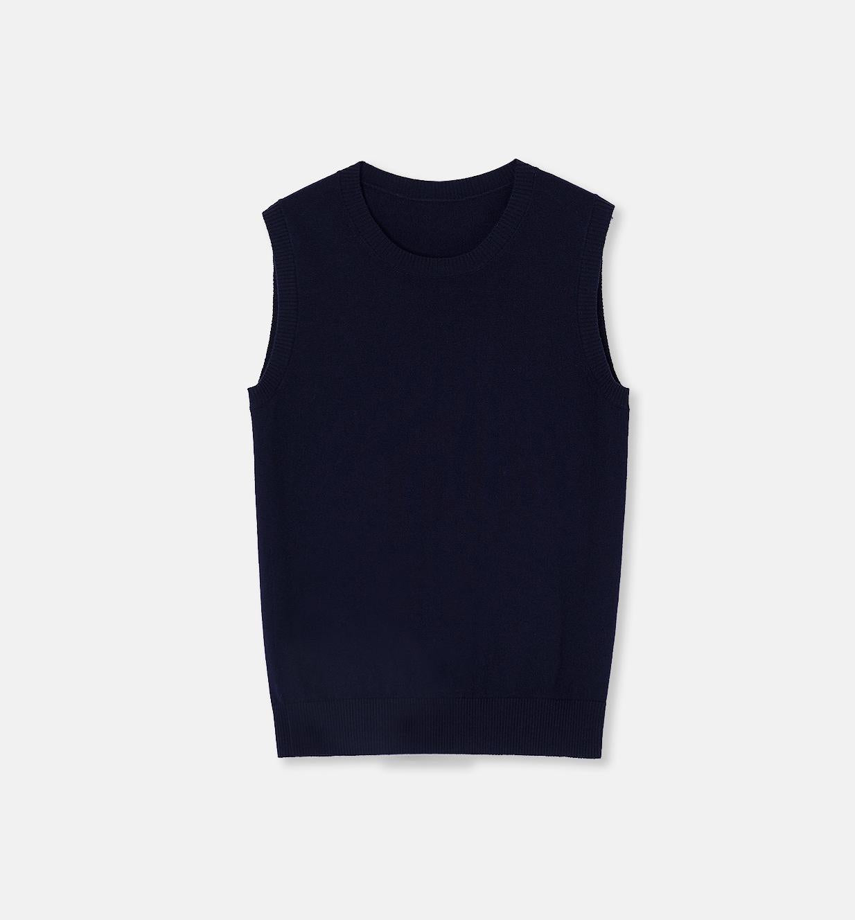 "Six Pence" round neck knitted sweater vest for women - variant_title