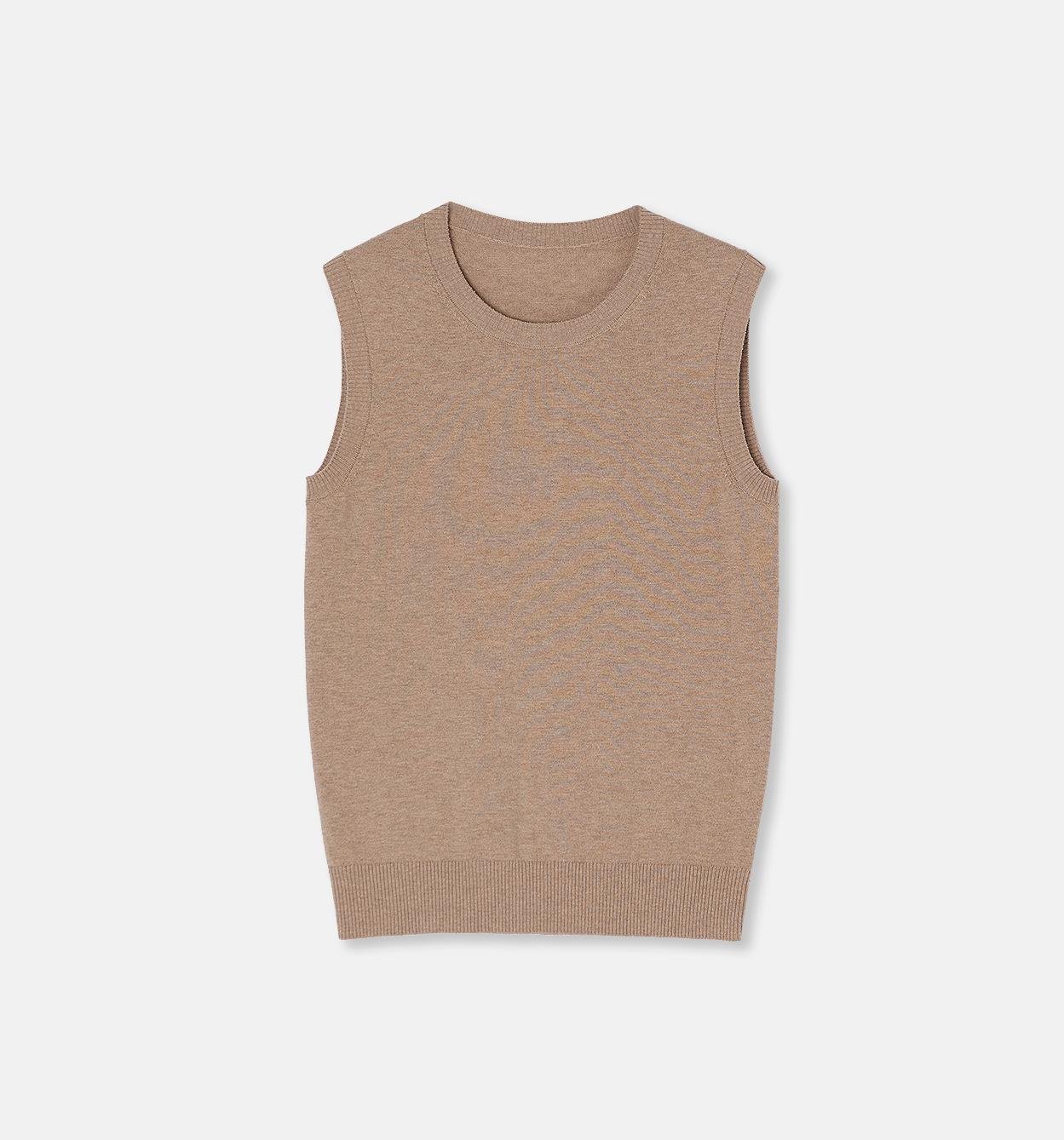 "Six Pence" round neck knitted sweater vest for women - variant_title