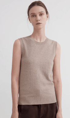"Six Pence" round neck knitted sweater vest for women - variant_title