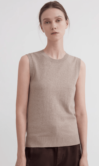"Six Pence" round neck knitted sweater vest for women - variant_title