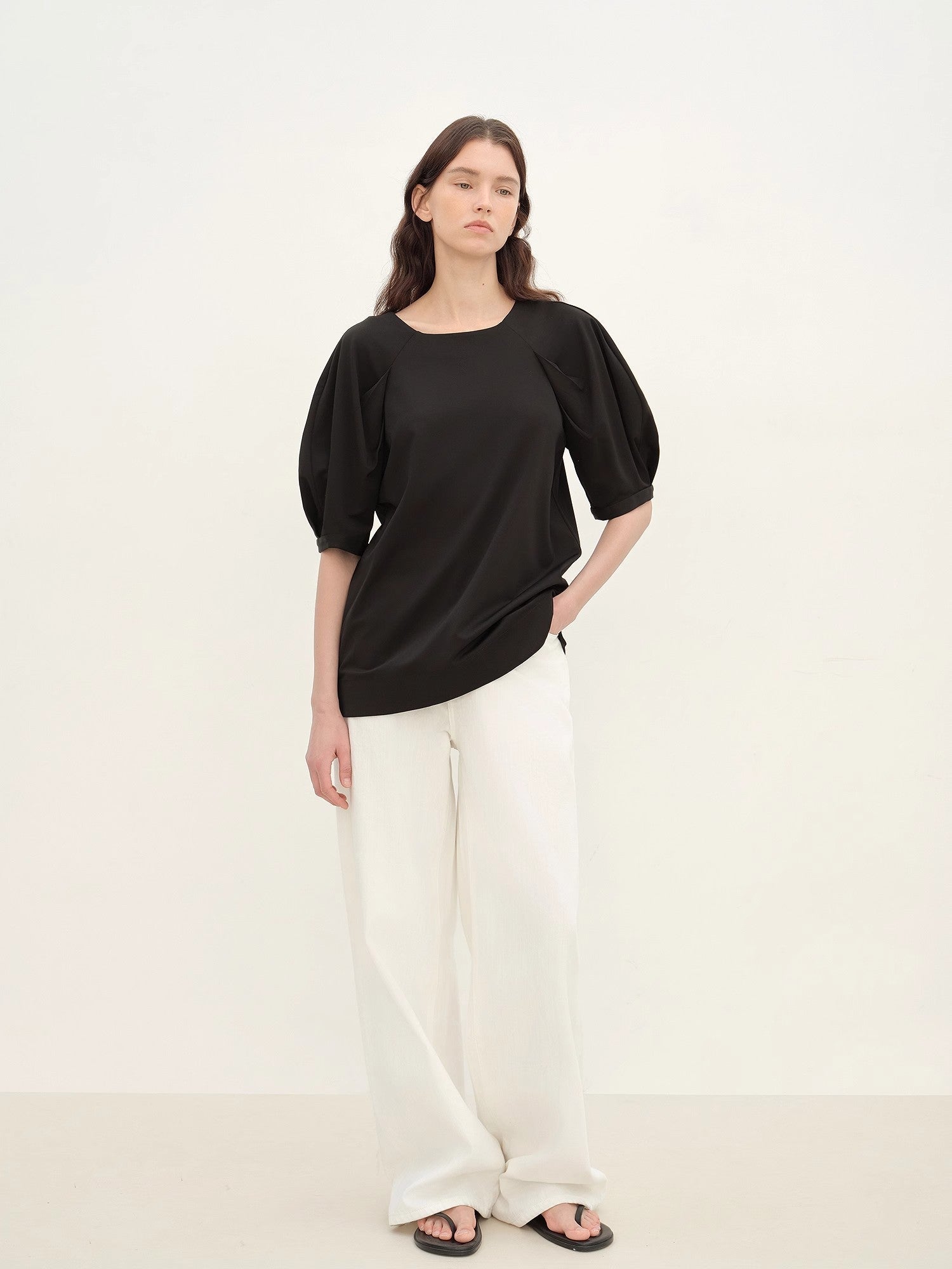 "Sleep Journey" puff sleeve straight short sleeve - variant_title
