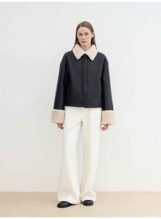 Slightly Sweet Latte long faux leather shearling jacket product image 11
