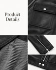 Soft Lightweight Fit cropped lambskin moto jacket - product details