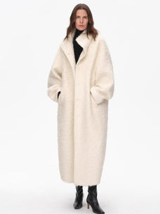 Song of Snowland mohair wool stand collar coat product image 05