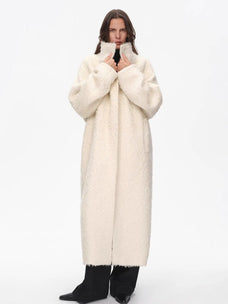Song of Snowland mohair wool stand collar coat product image 08