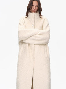 Song of Snowland mohair wool stand collar coat product image 09