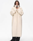 "Song of Snowland"Women's mohair wool stand collar coat autumn and winter loose woolen coat - variant_title