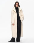 "Song of Snowland"Women's mohair wool stand collar coat autumn and winter loose woolen coat - variant_title