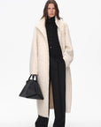 "Song of Snowland"Women's mohair wool stand collar coat autumn and winter loose woolen coat - variant_title