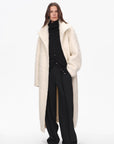 "Song of Snowland"Women's mohair wool stand collar coat autumn and winter loose woolen coat - variant_title