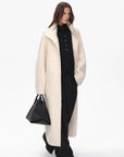 "Song of Snowland"Women's mohair wool stand collar coat autumn and winter loose woolen coat - variant_title