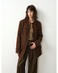 "Sophisticated Lady" Italian Imported Haute Couture Tailored Tweed Jacket with Gold Buttons for Women - variant_title