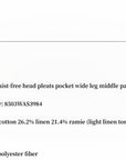 Sophisticated linen waistless pleated wide - leg cropped pants for women, featuring architectural silhouette, textured side pockets - variant_title
