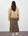 Speedy Flow apricot ash Merino shearling jacket back model view