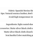 Speedy Flow imported Merino shearling jacket material information