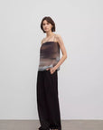 Spliced double - pleat wide - leg trousers straight - leg trousers for women - variant_title