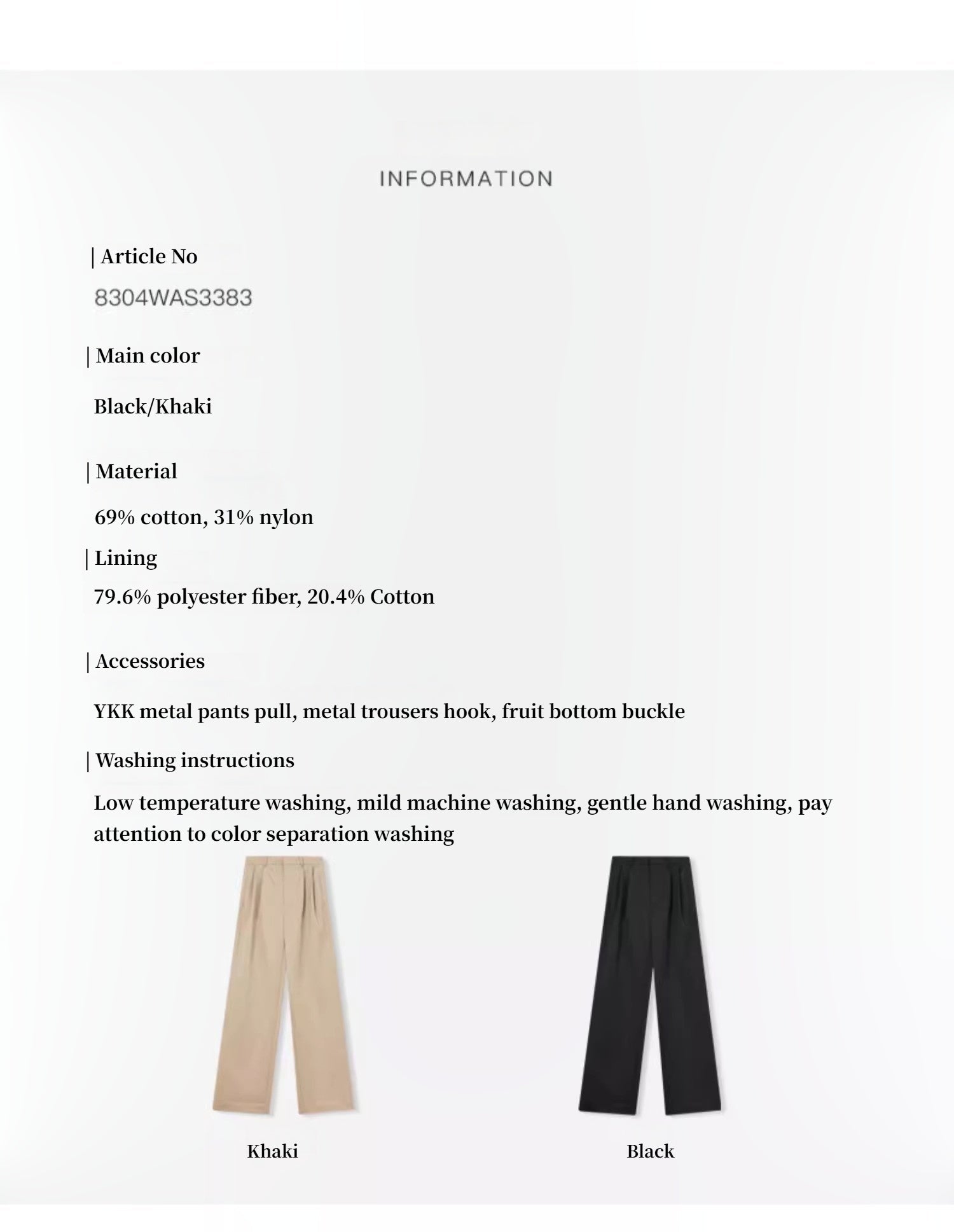 Spliced double - pleat wide - leg trousers straight - leg trousers for women - variant_title