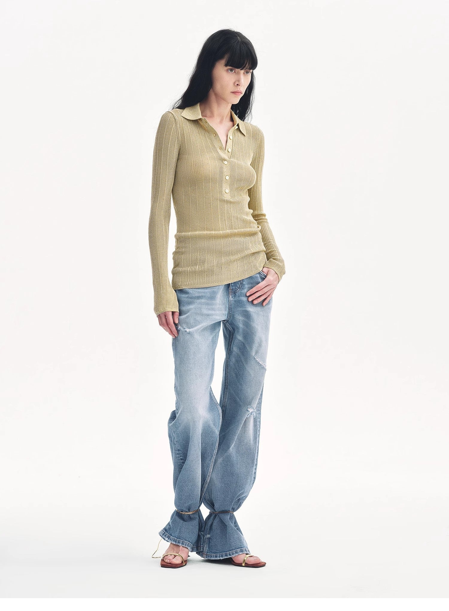 "Spring Inspiration" Retro Slim Fit POLO Neck Sweater - variant_title