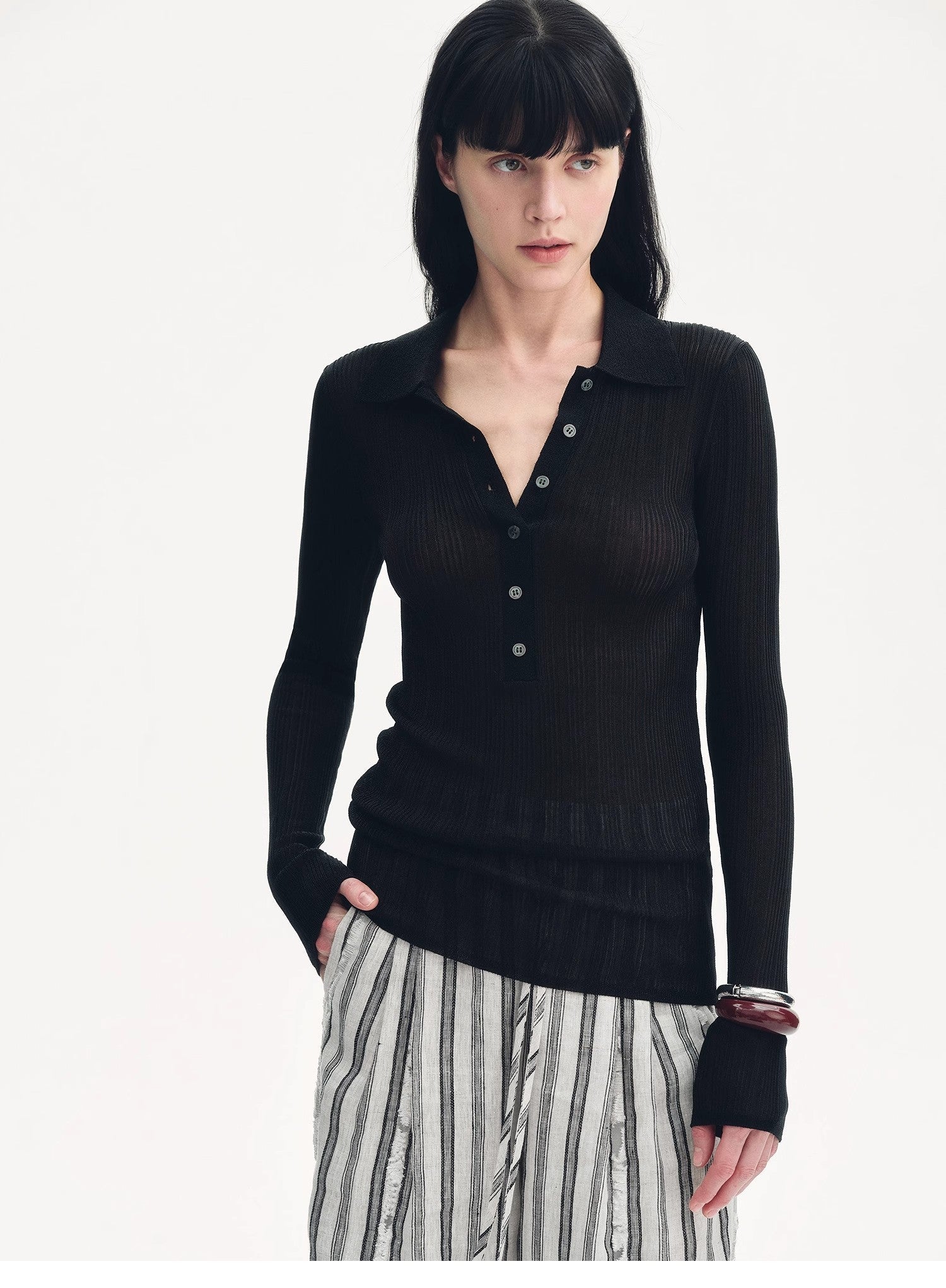 "Spring Inspiration" Retro Slim Fit POLO Neck Sweater - variant_title