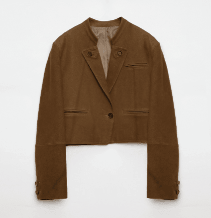 Stand Collar Suit Sheepskin Leather Short Jacket "Roman Story" - variant_title