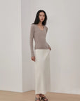 "Stobe" worsted low - waisted fashionable versatile suit retro neutral straight skirt - variant_title