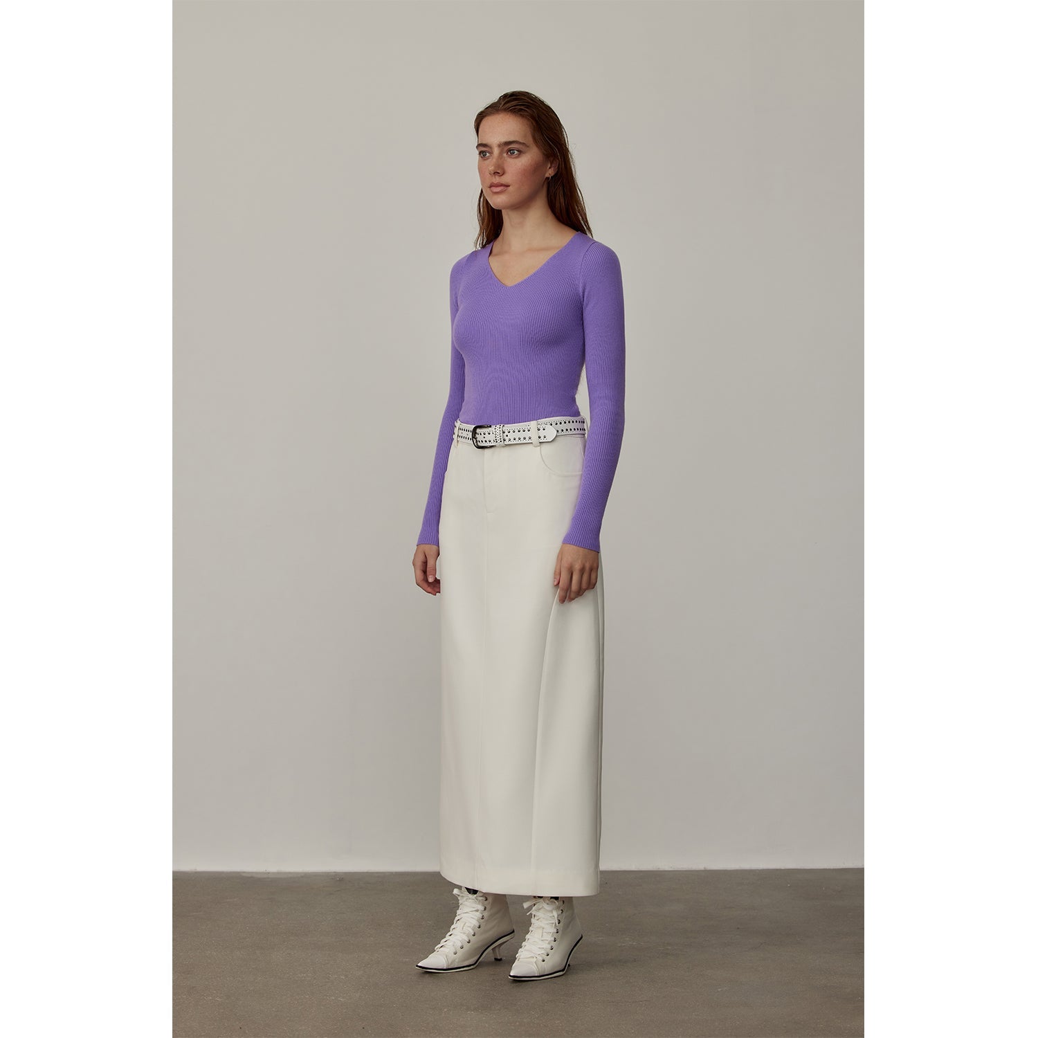 "Stobe" worsted low - waisted fashionable versatile suit retro neutral straight skirt - variant_title