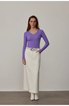 "Stobe" worsted low - waisted fashionable versatile suit retro neutral straight skirt - variant_title