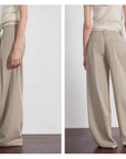 “Street Sketch”Fine - Spun Wool Fashion, Waistless Pleated Loose - Fitting Straight - Leg and Wide - Leg Casual Trousers for Women - variant_title