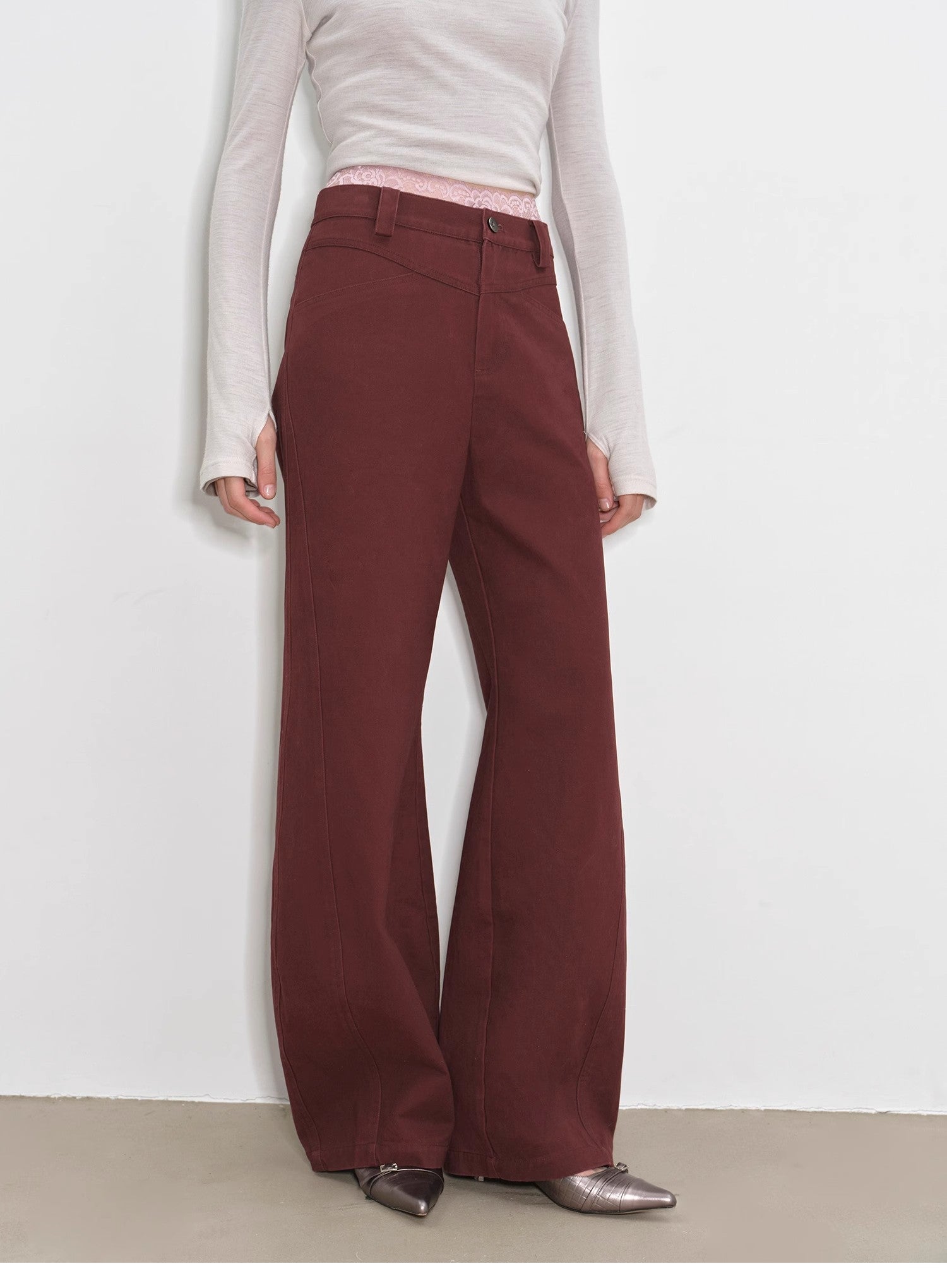 "Street Step" Retro distressed casual style straight slant pocket casual scimitar bloomers - variant_title
