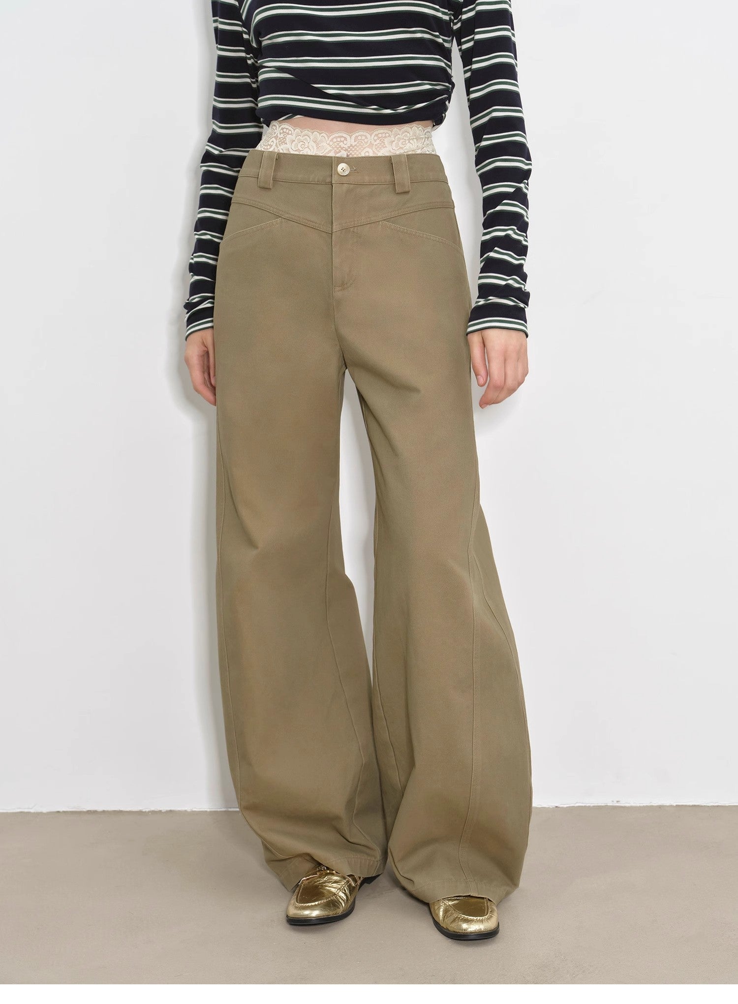 "Street Step" Retro distressed casual style straight slant pocket casual scimitar bloomers - variant_title
