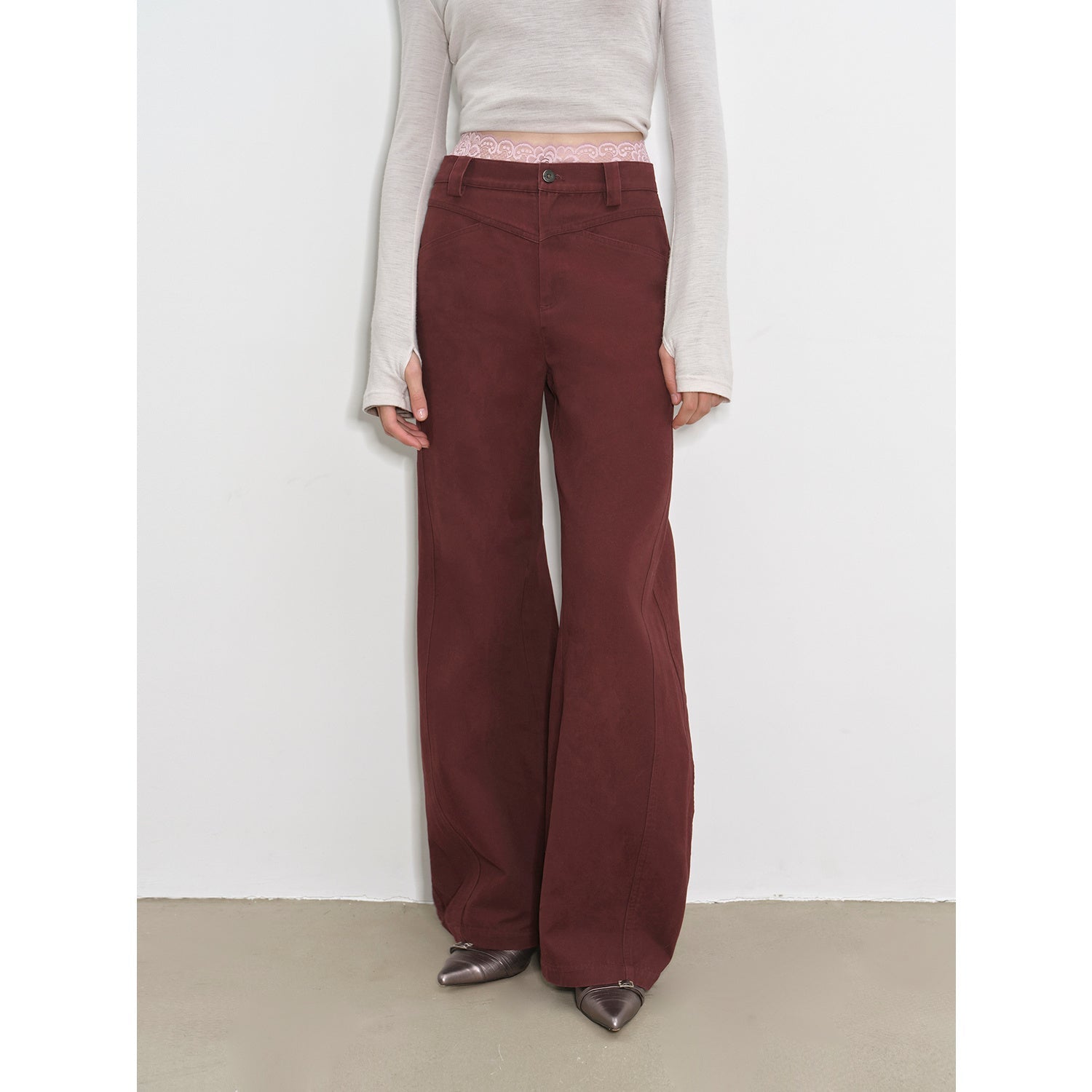 "Street Step" Retro distressed casual style straight slant pocket casual scimitar bloomers - variant_title