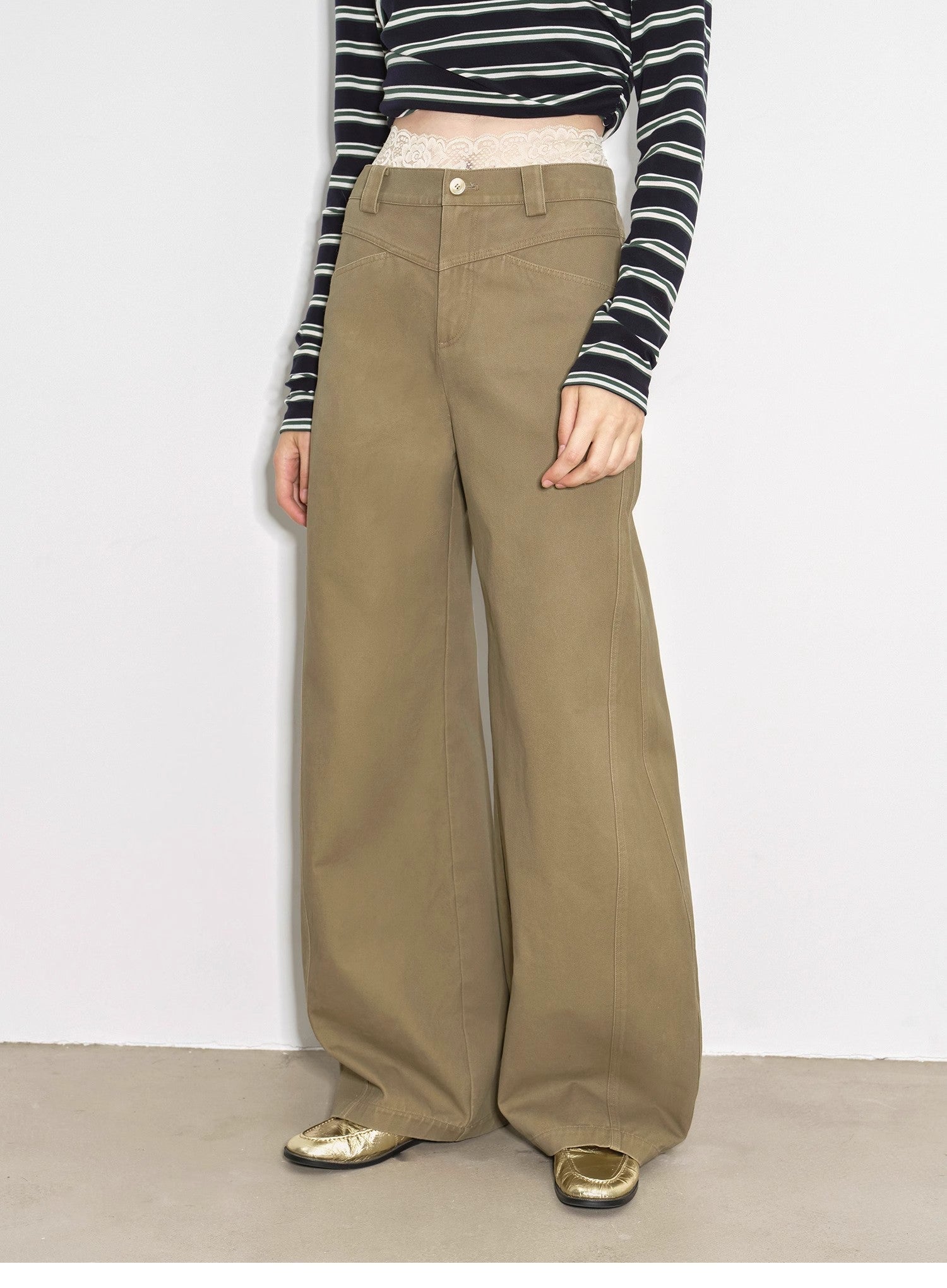 "Street Step" Retro distressed casual style straight slant pocket casual scimitar bloomers - variant_title