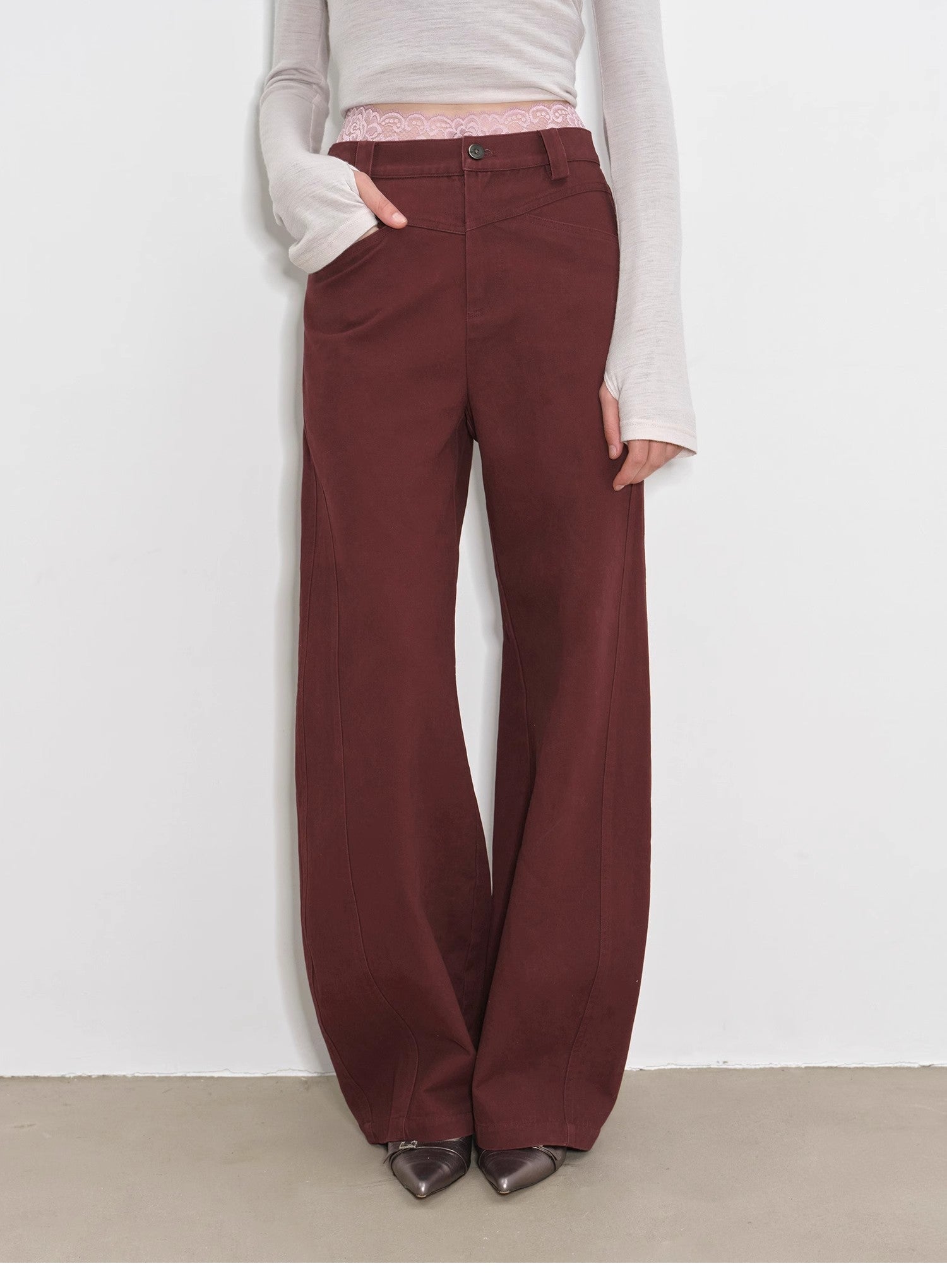 "Street Step" Retro distressed casual style straight slant pocket casual scimitar bloomers - variant_title