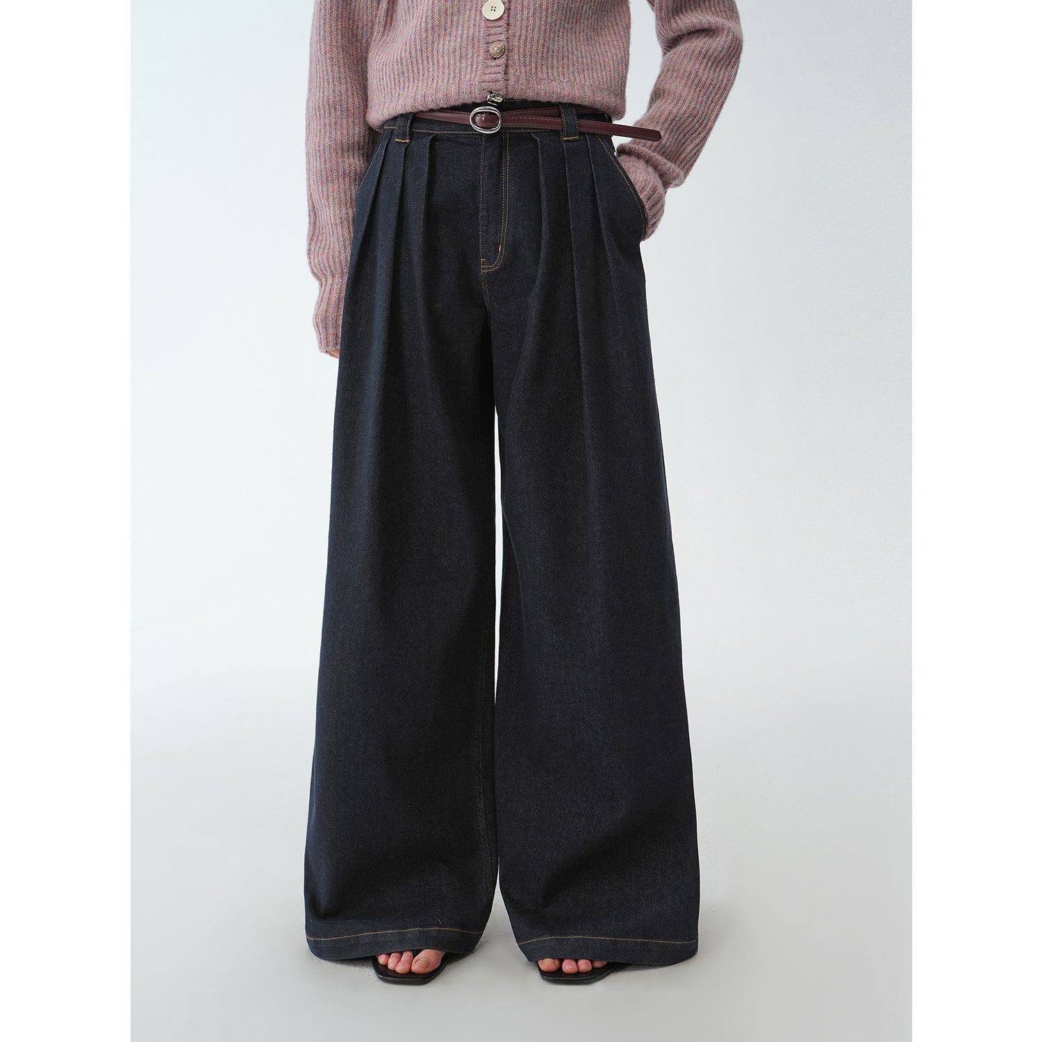 "Street Style" Vintage Handmade Lycra Stretch Jeans Wide Leg Loose Trousers Women Spring - variant_title