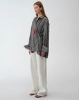 "Striped Fantasy" Casual Asymmetric Slanted Front Two - Wear Striped Long Sleeve Shirt - variant_title