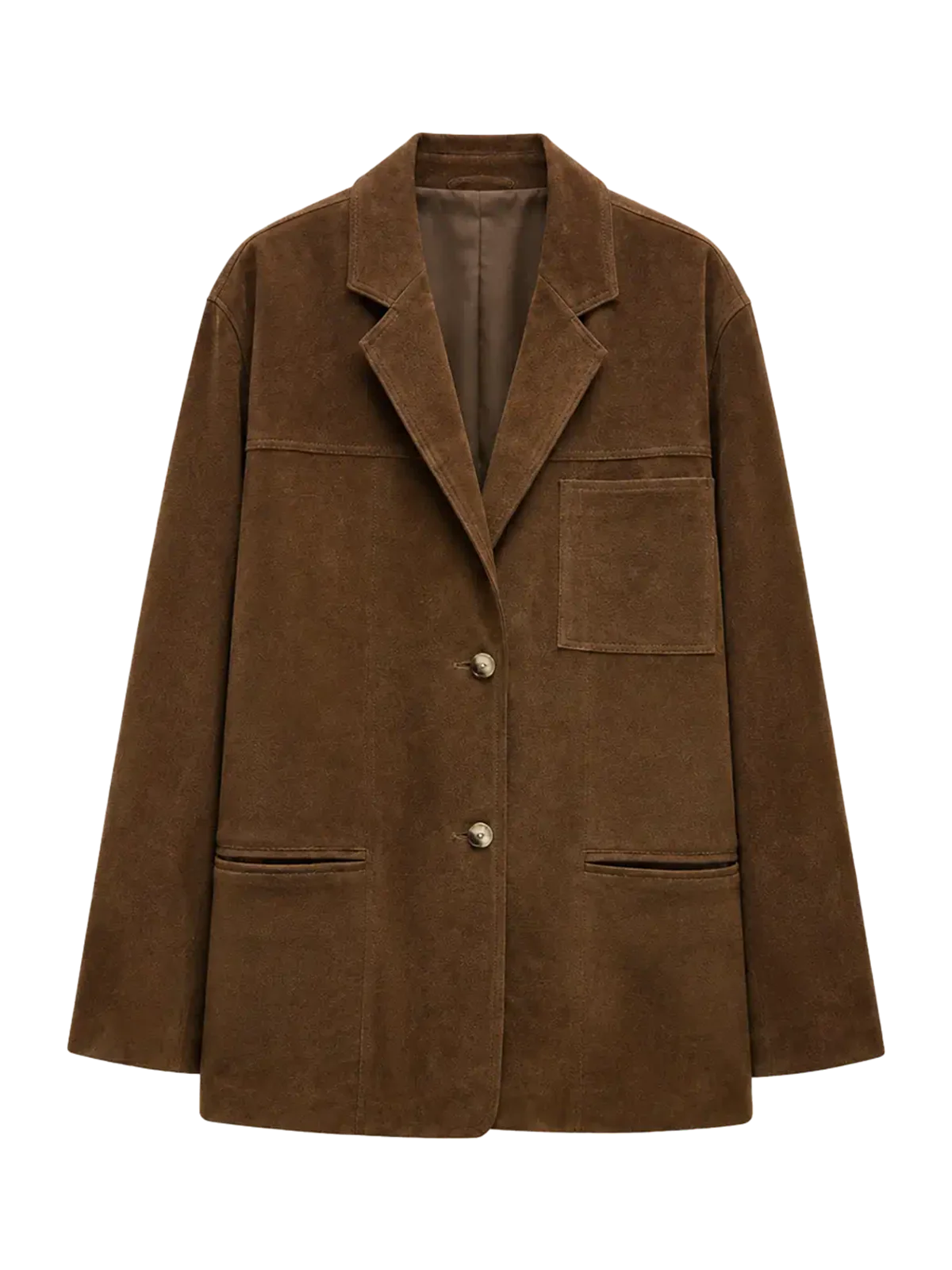 Firelady Fur warm taupe oversized suede leather blazer product cutout