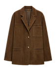 Firelady Fur warm taupe oversized suede leather blazer product cutout
