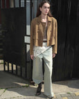 Suede lambskin retro double - breasted lapel wide - shoulder genuine leather jacket imported from New Zealand "Nth power" - variant_title