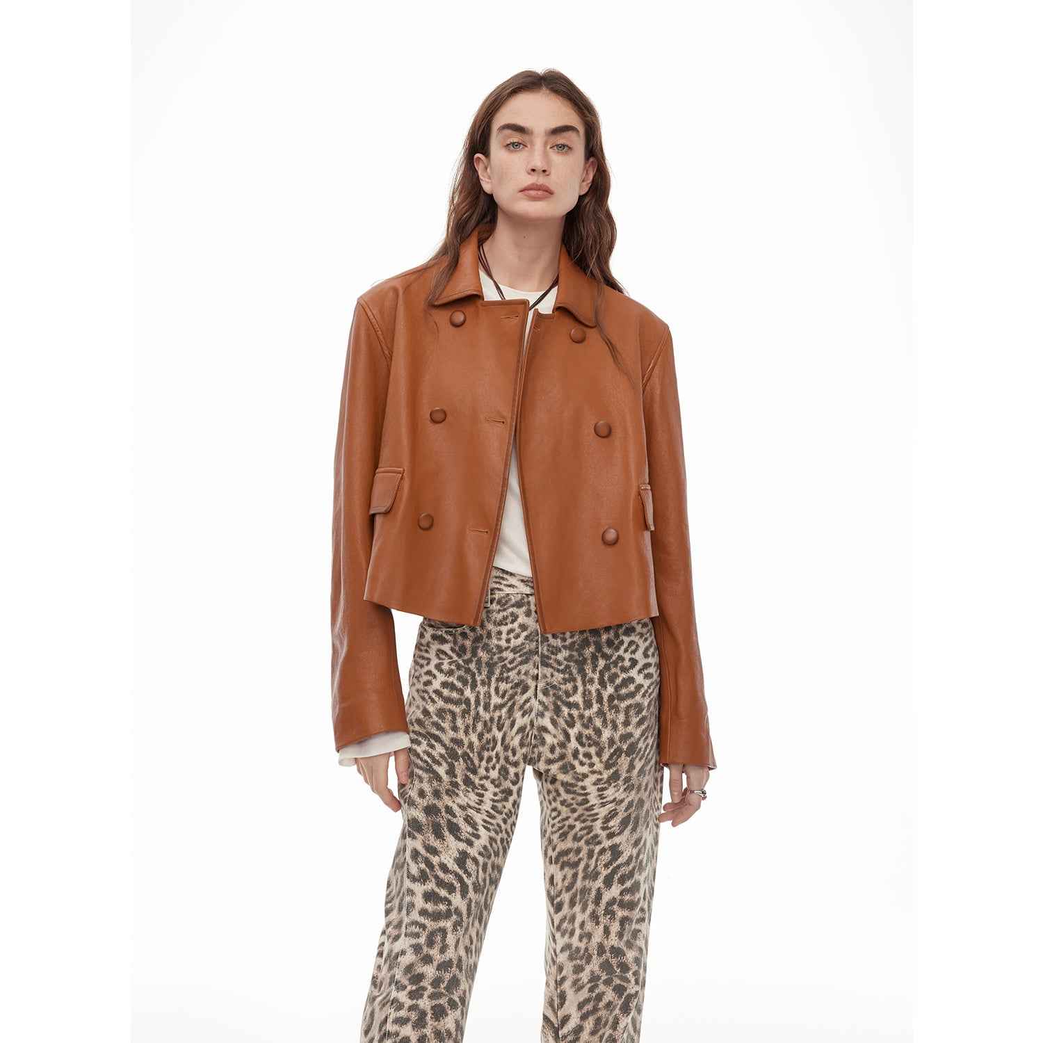 Suede lambskin retro double - breasted lapel wide - shoulder genuine leather jacket imported from New Zealand "Nth power" - variant_title