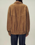 Firelady Fur suede top-grain sheepskin leather jacket product detail views