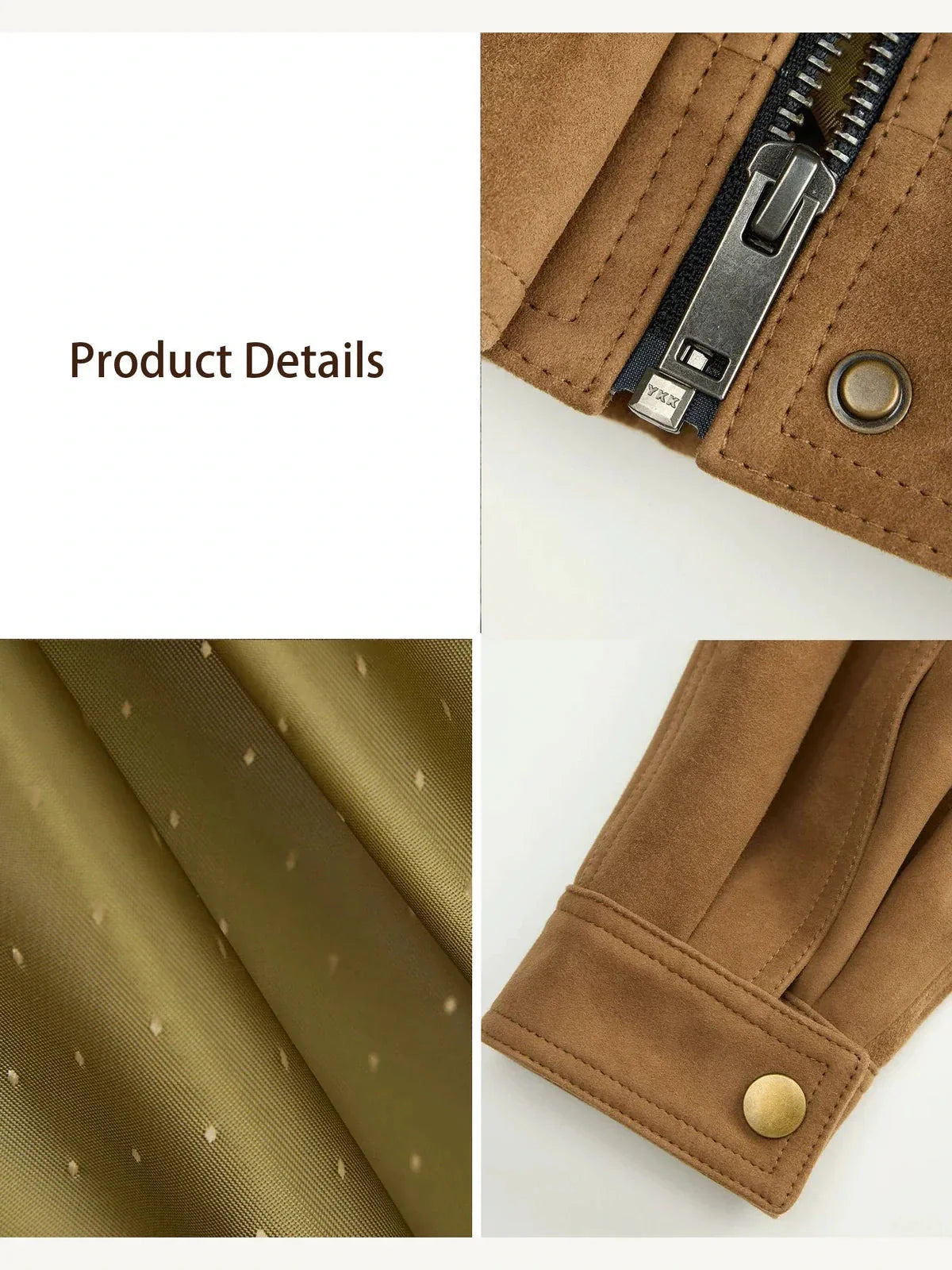 Firelady Fur suede top-grain sheepskin leather jacket material and size information