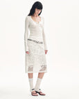 "Summer Dream" acetate sequin embroidered straight skirt - variant_title