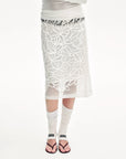 "Summer Dream" acetate sequin embroidered straight skirt - variant_title