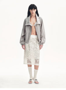 "Summer Dream" acetate sequin embroidered straight skirt - variant_title