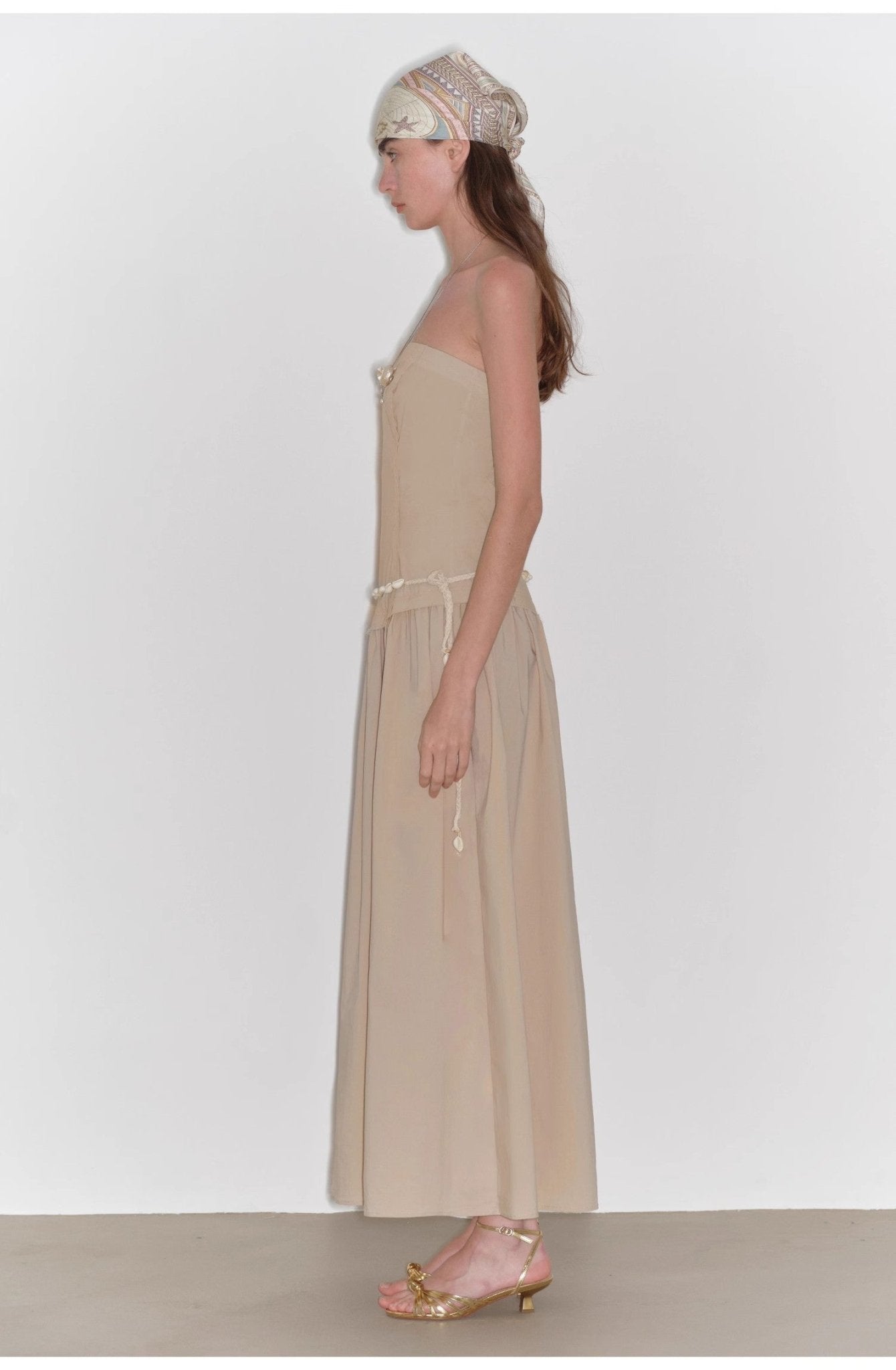 "Summer Formula" Retro and elegant bust - wrapped, long - waisted, slim - fitting, large A - hem mid - length dress - variant_title