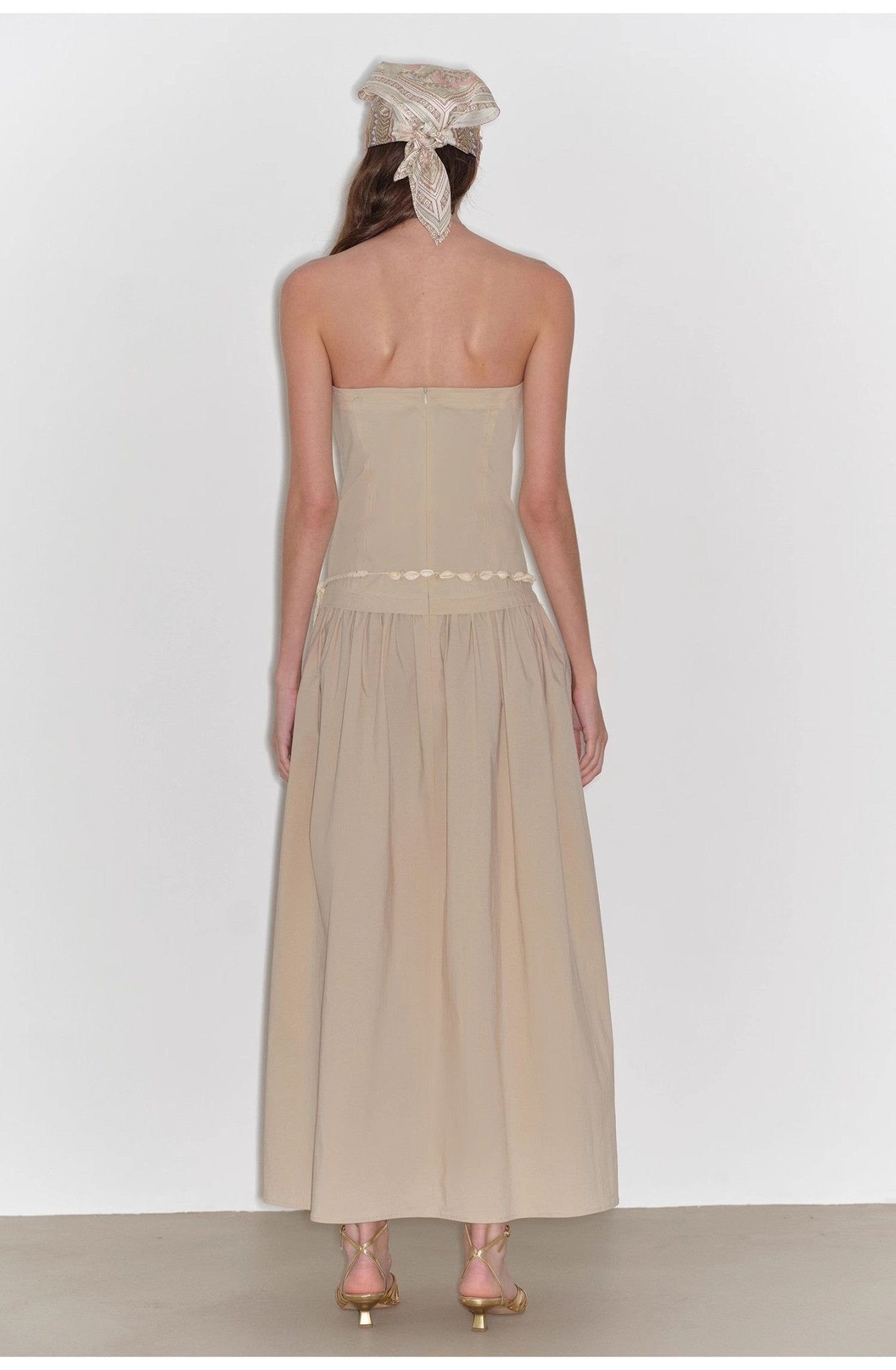 "Summer Formula" Retro and elegant bust - wrapped, long - waisted, slim - fitting, large A - hem mid - length dress - variant_title