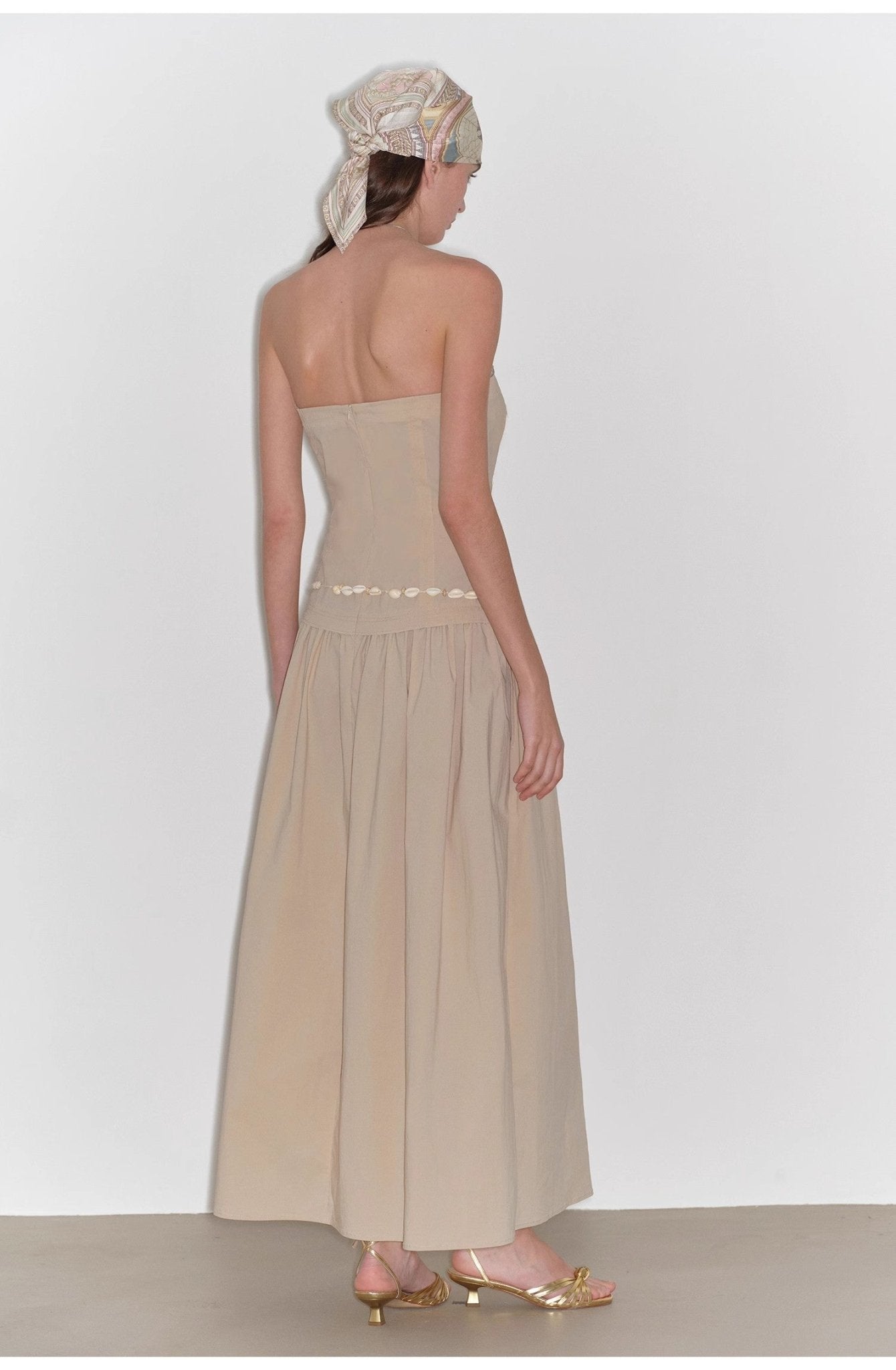 "Summer Formula" Retro and elegant bust - wrapped, long - waisted, slim - fitting, large A - hem mid - length dress - variant_title