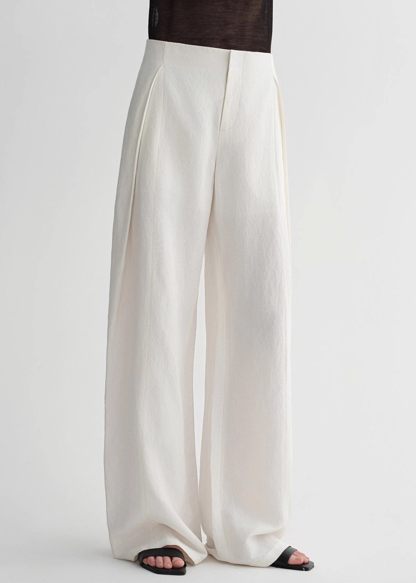 Summer mulberry silk linen waistless three - dimensional pleated wide - leg pants for women - variant_title