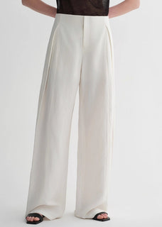 Summer mulberry silk linen waistless three - dimensional pleated wide - leg pants for women - variant_title