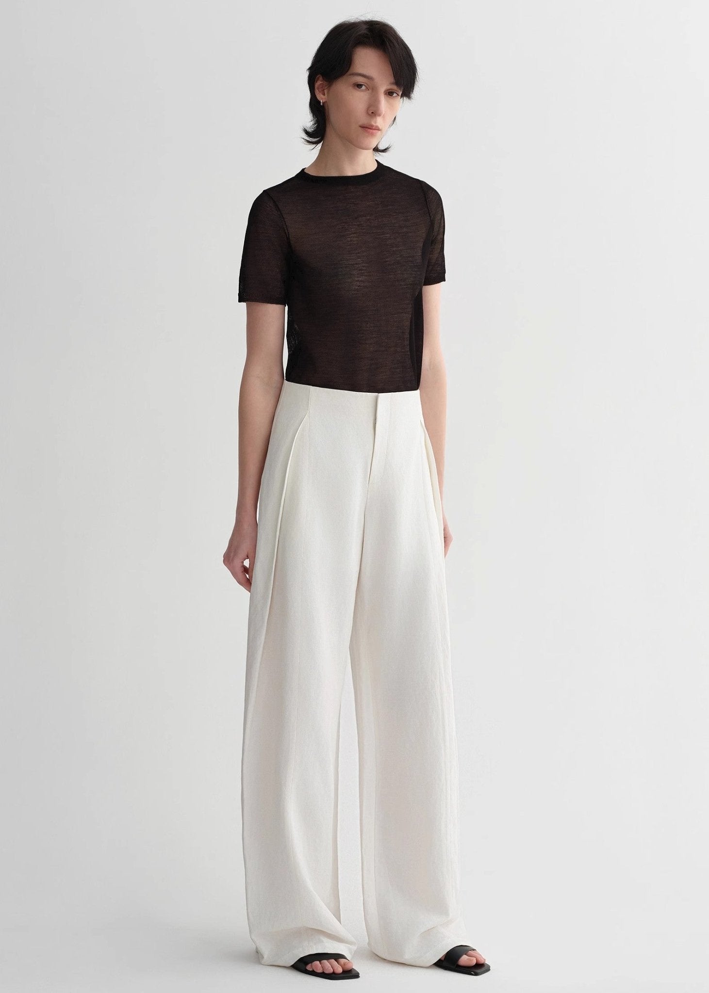 Summer mulberry silk linen waistless three - dimensional pleated wide - leg pants for women - variant_title